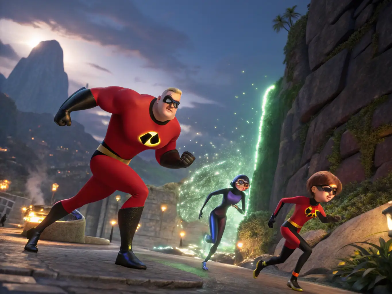 A dynamic image featuring animated characters and scenes, highlighting the AI Video & Animation service package.